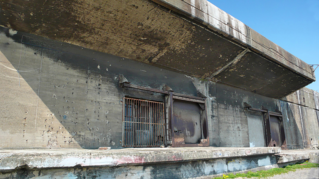 Torpedo bunker i Boulogne sur mer som den ser ud i dag