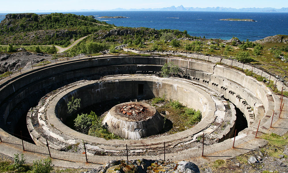 Kanonbunker ved Marine Kystbatteri Dietl som den ser ud i dag