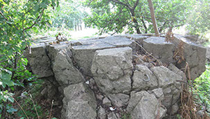 Resterne af bunker i Førerhovedkvarter Wehrwolf