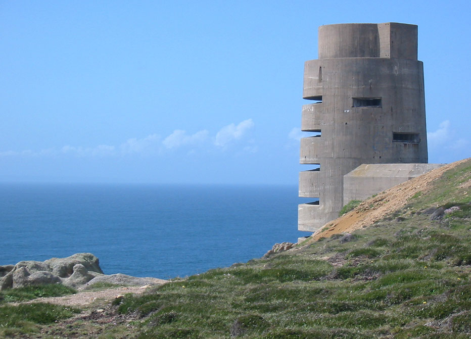 Marine observationsbunker 3 på skrændte ved Les Landes på kanaløen Jersey
