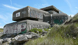 Kommandobunkeren ved Marine Kystbatteri Malo Terminus, som den ser ud idag