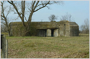 Bunker ved Kanonbatteri Adinkerke som den ser ud i dag